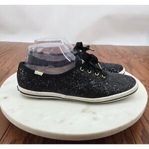 Kate Spade Keds X Kate Spade New York Black Glitter Sneakers